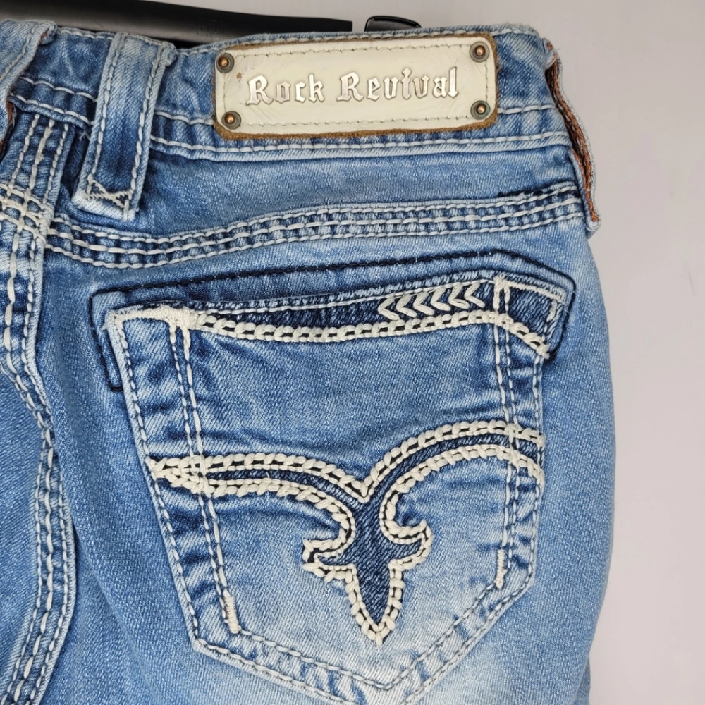 Rock Revival Blue Denim Jeans Size 28 Polly Boot Cut